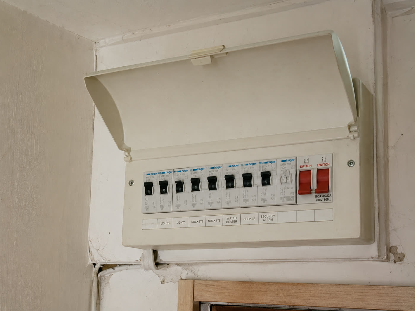 Before: existing installation prior to consumer unit upgrade